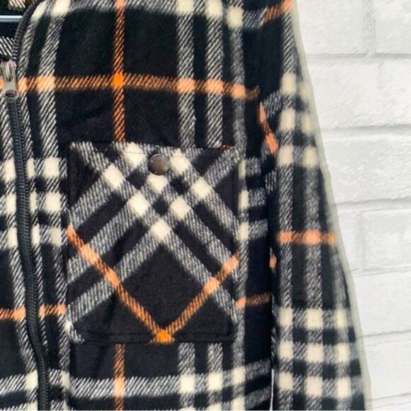 WESC Stockholm Sweden Liam Unisex Shirt Jacket Plaid Black Zip Men M Women L - Picture 8 of 15